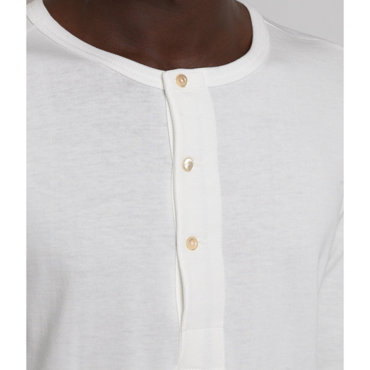 206 Henley white buttons