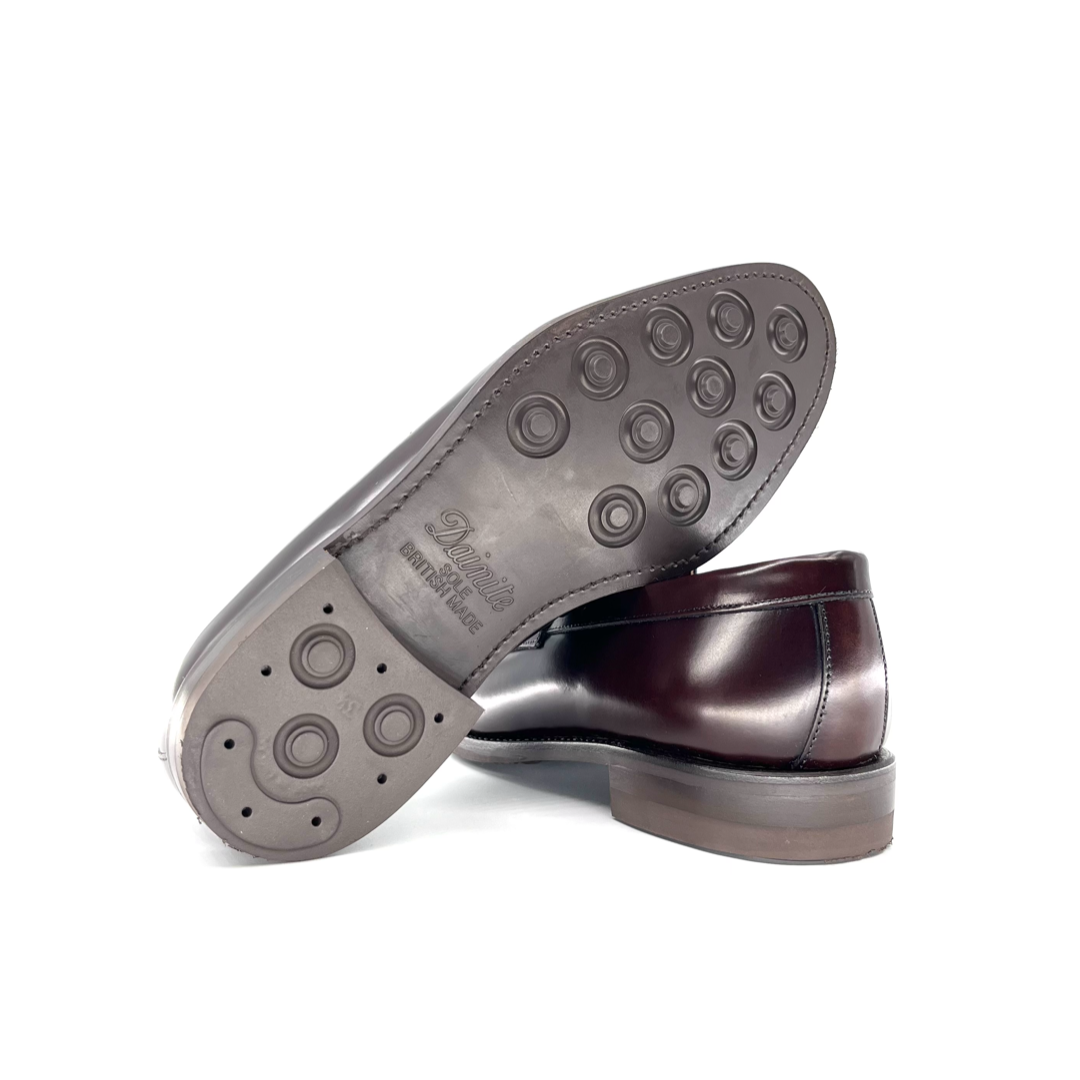 Berwick 1707 Goodyear penny loafer, dark brown with Dainite sole.