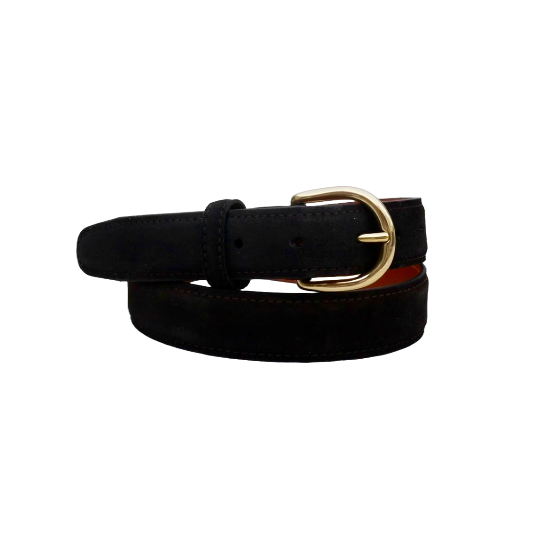 Berwick brass buckle suede brown belt