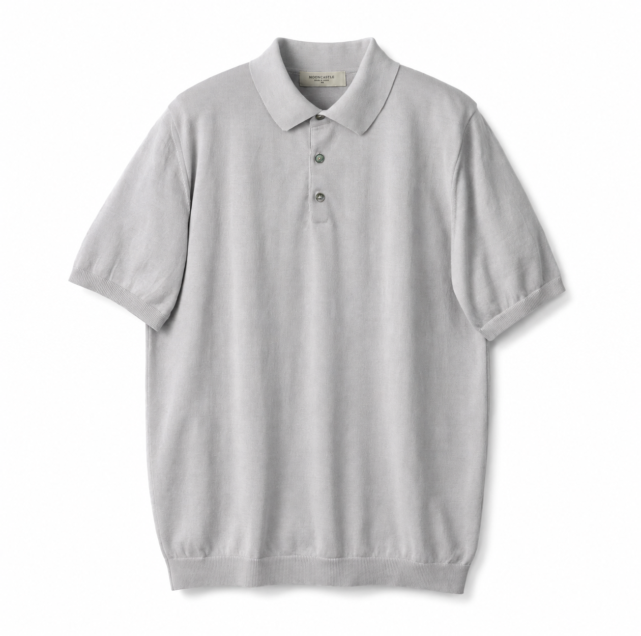 Mooncastle - Ice Cotton Polo, Short Sleeve - Grey