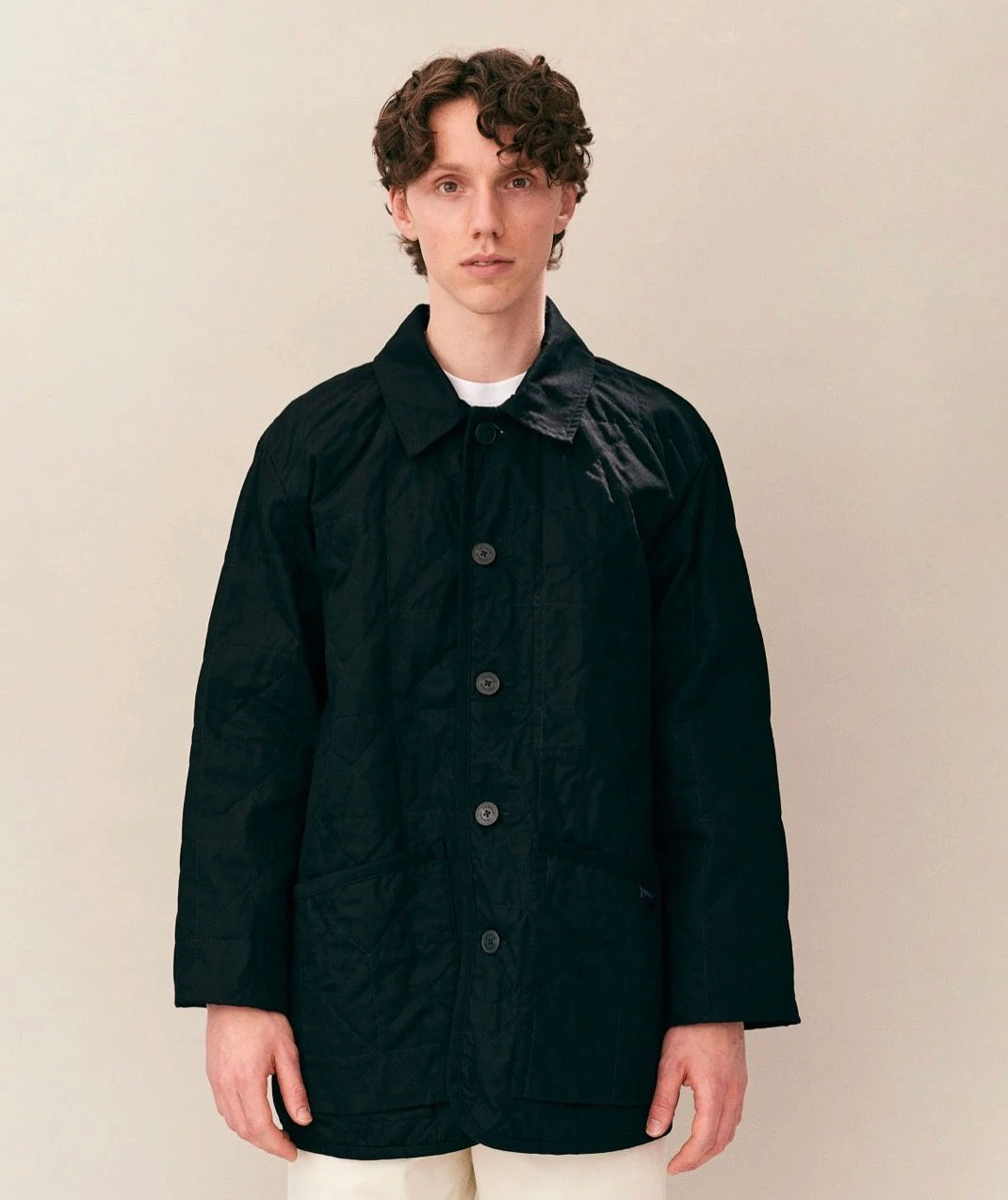 Black Lavenham unwadded Worker Jacket, a durable outerwear piece with a classic design and rugged style.