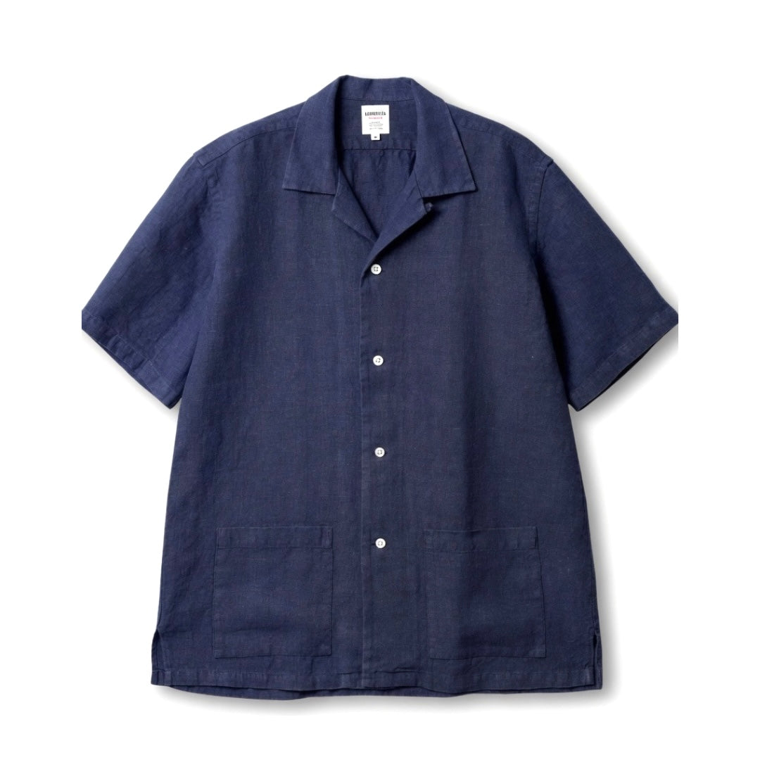 Kamakura Shirt Shonan Short Sleeve Linen Shirt Navy