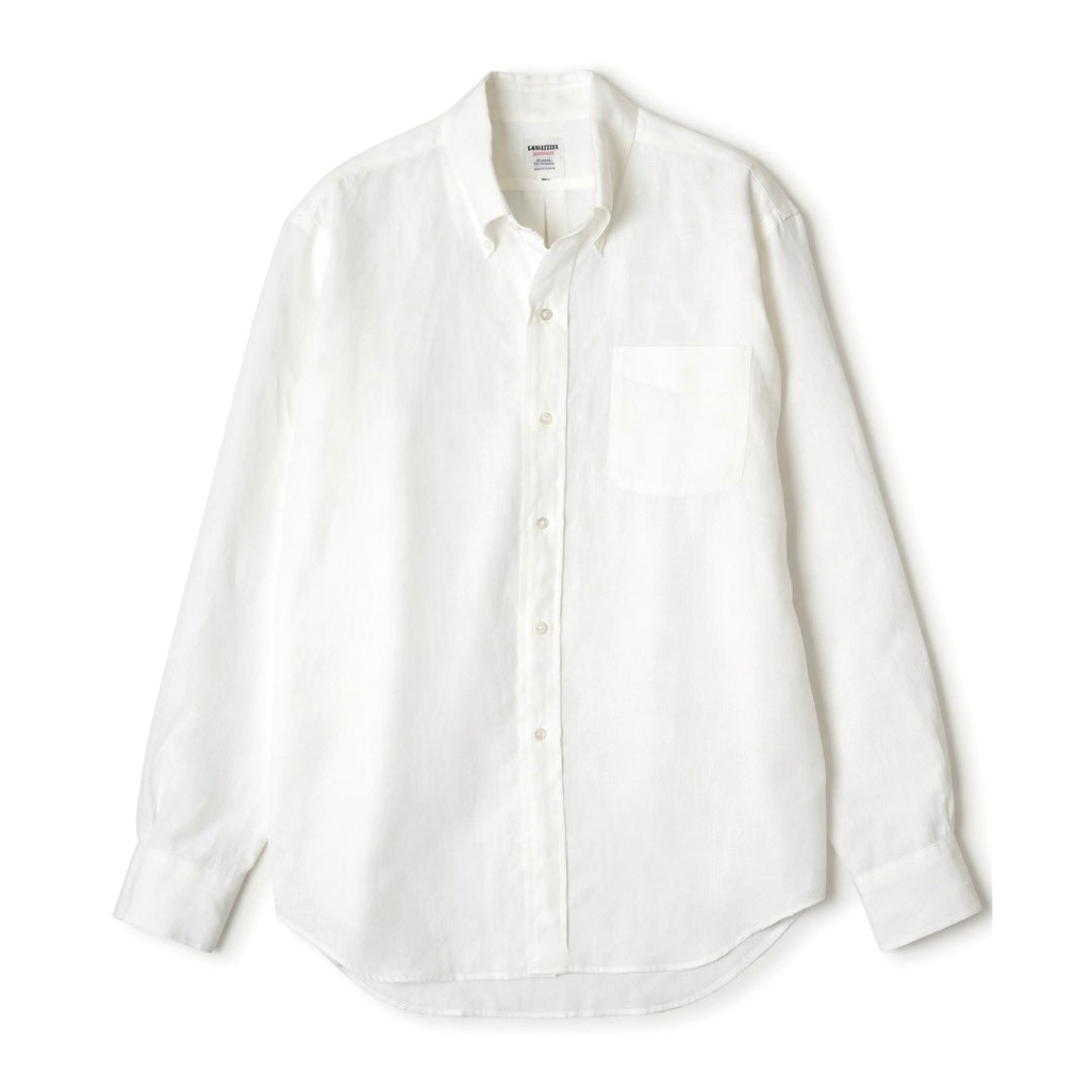 Kamakura Shirt Ametora Button Down Linen white – HANNAGANS