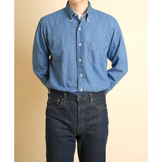 Kamakura Vintage IVY Button Down - Japanese Denim 7OZ Mid Blue