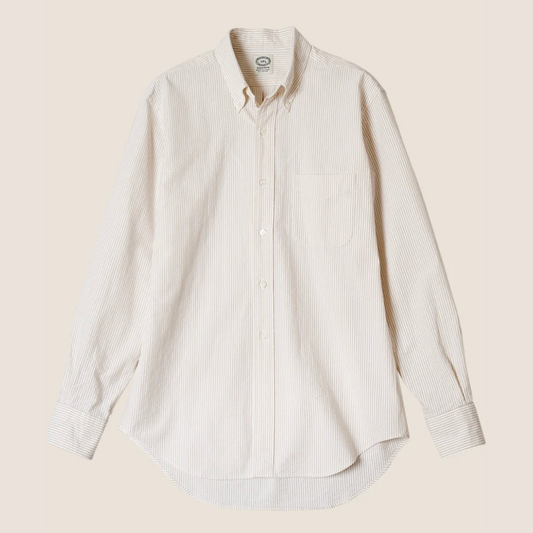 Kamakura Vintage IVY Button Down - Seersucker- Cream Stripe