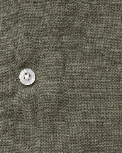 Kamakura Shonan Beach Shirt - Olive Extra Heavy Linen