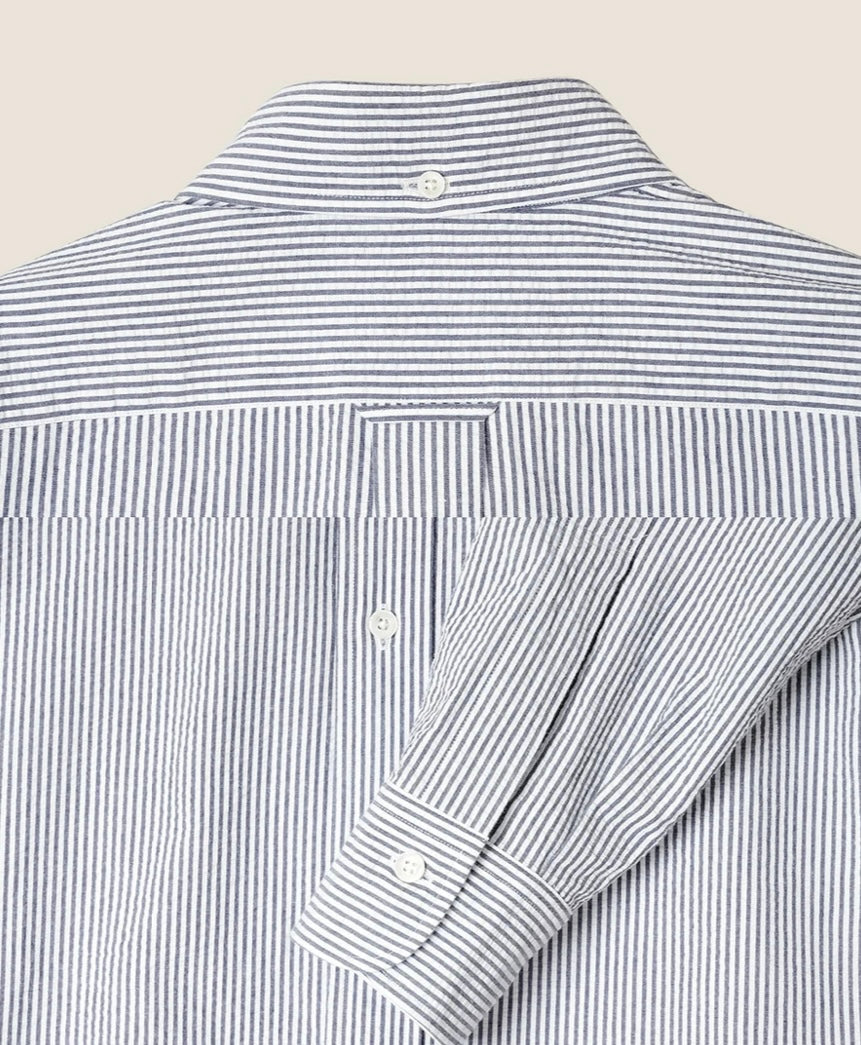 Kamakura Vintage IVY Button Down - Seersucker- Navy Stripe
