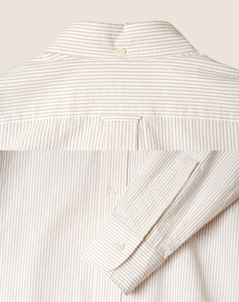 Kamakura Vintage IVY Button Down - Seersucker- Cream Stripe