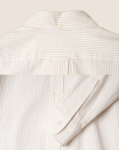 Kamakura Vintage IVY Button Down - Seersucker- Cream Stripe