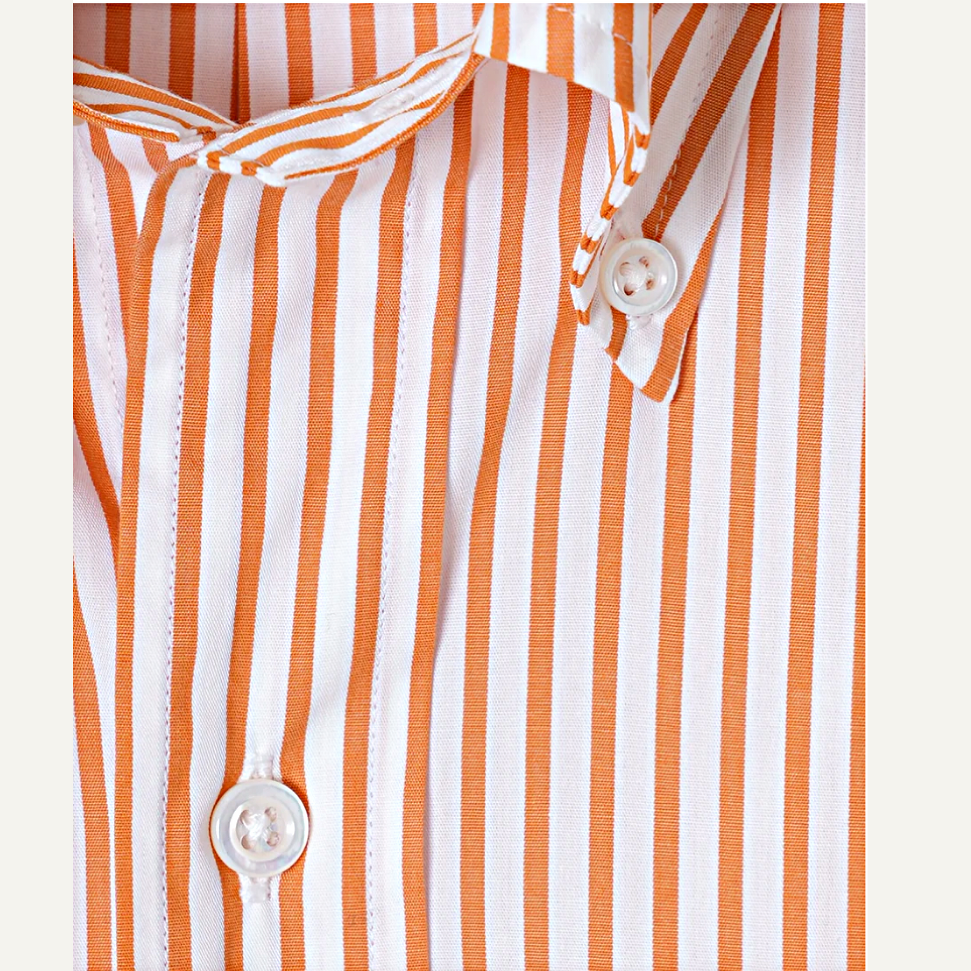 Kamakura Shirt Ametora Button Down Stripe Broadcloth Poplin Orange Kamakura Shirt Ametora Button Down Stripe Broadcloth Poplin Orange