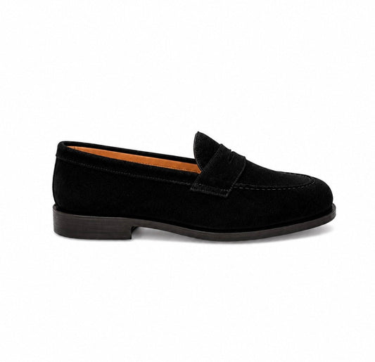 Berwick Goodyear Penny Loafer, Suede - Black