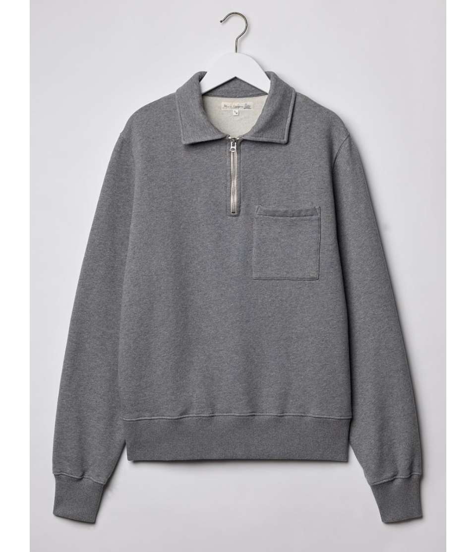 Merz b. Schwanen - Zip Collar Sweatshirt Grey