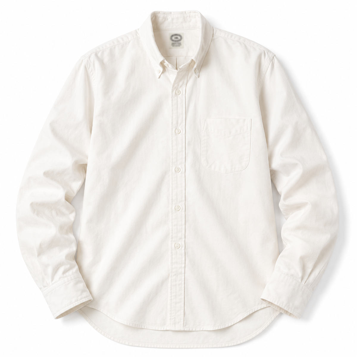 Kamakura Vintage IVY Button Down Oxford shirt in ecru with classic collar and button front, casual men's shirt.