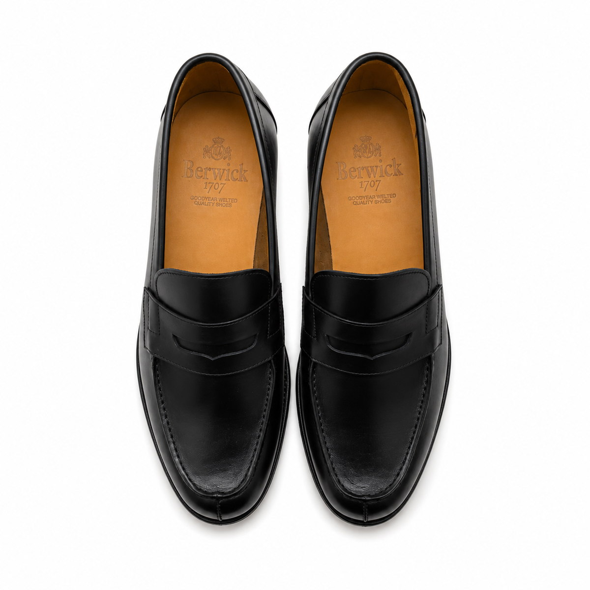 Berwick Goodyear Split Toe Penny Loafer - Black