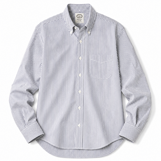 Kamakura Vintage IVY Button Down - Seersucker- Navy Stripe