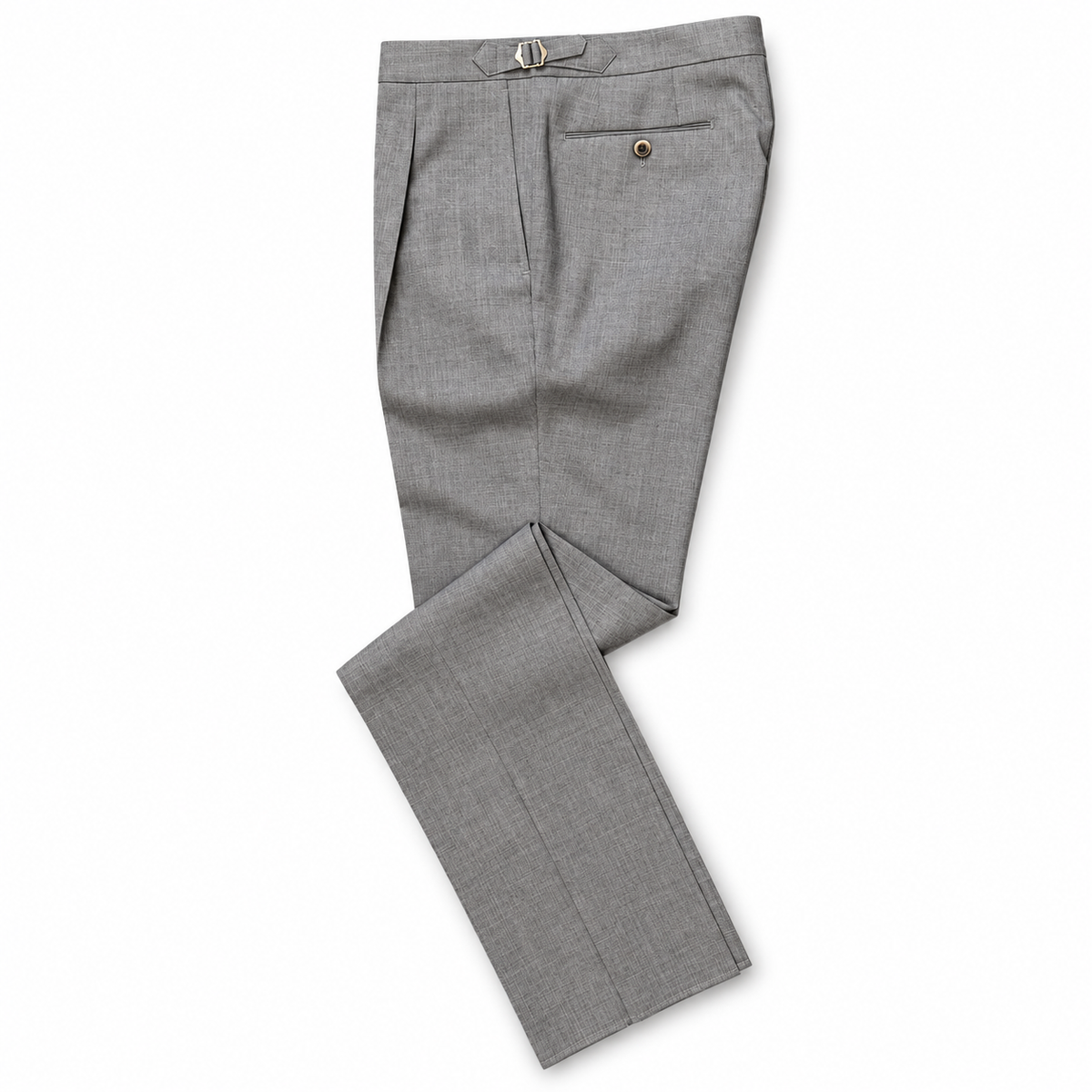 Single Pleat Wool Trouser by Echizenya - Mid Grey