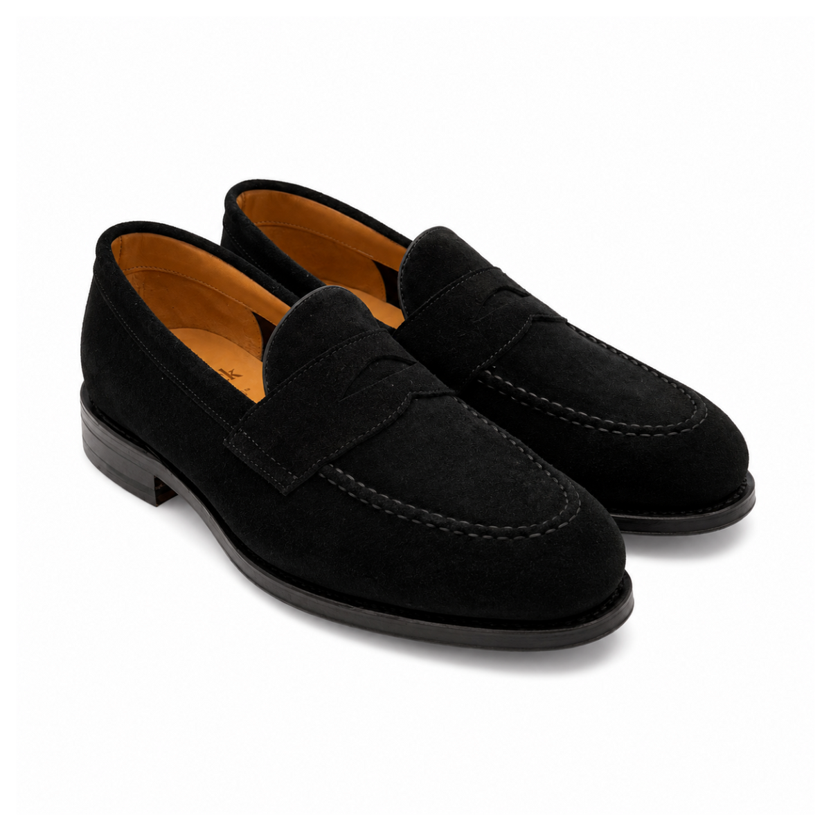 Berwick Goodyear Penny Loafer, Suede - Black