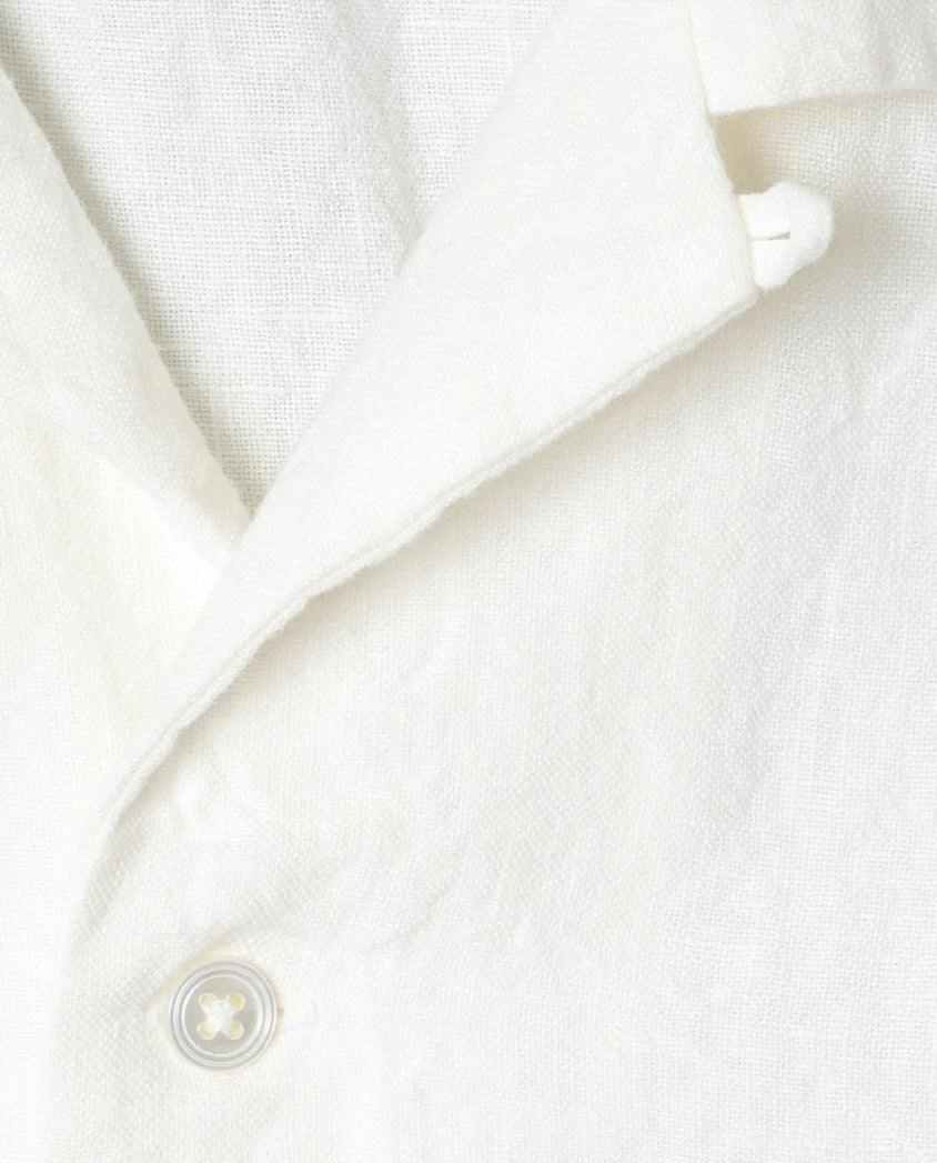 Kamakura Shonan Beach Shirt - White Extra Heavy Linen