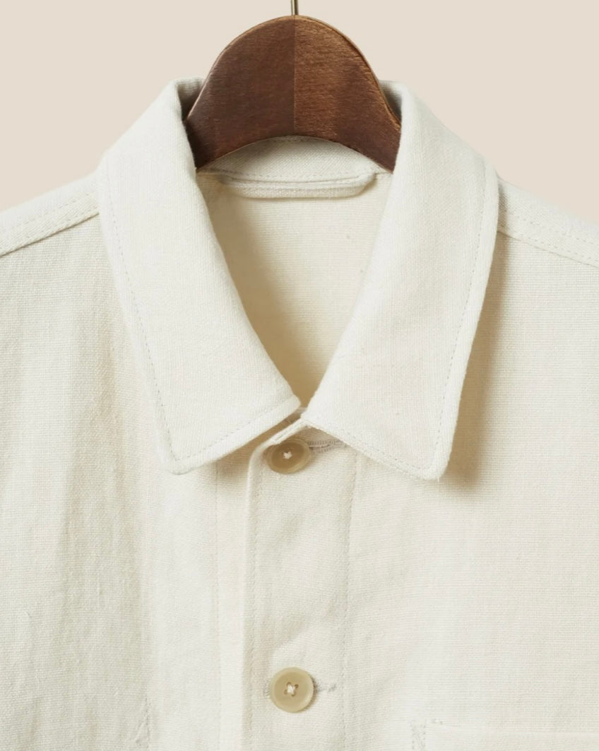 Kamakura - French Work Jacket Linen - Ivory | Kamakura | HANNAGANS