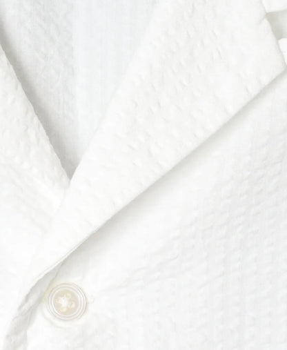 Kamakura Shonan Beach Shirt - White Seersucker