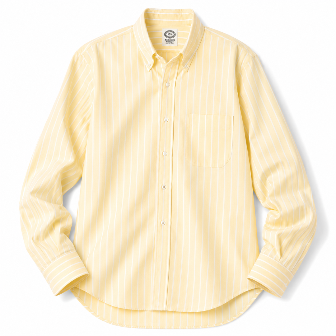 Kamakura Vintage IVY Reverse Stripe Shirt - Yellow