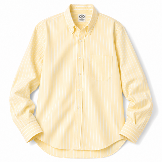 Kamakura Vintage IVY Reverse Stripe Shirt - Yellow