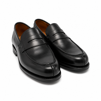 Berwick Goodyear Split Toe Penny Loafer - Black