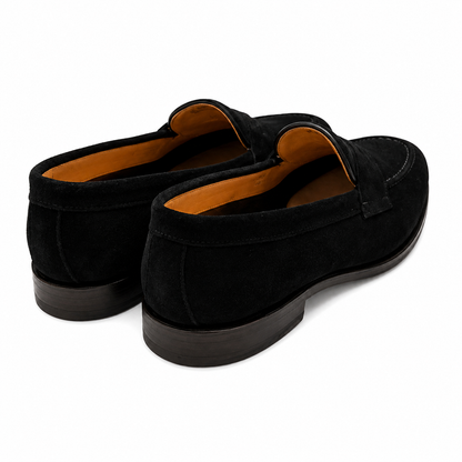 Berwick Goodyear Penny Loafer, Suede - Black