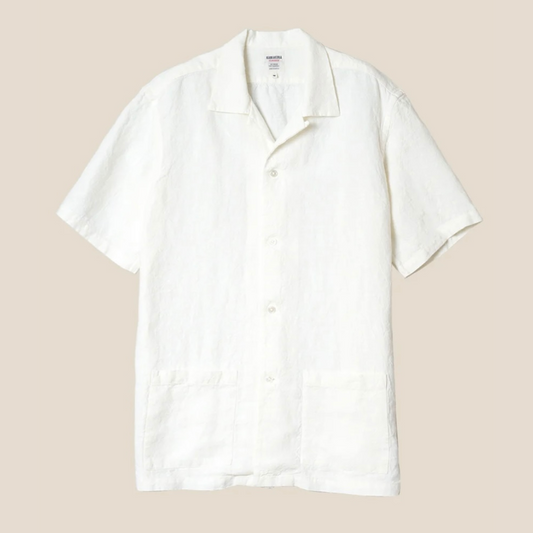 Kamakura Shonan Beach Shirt - White Extra Heavy Linen