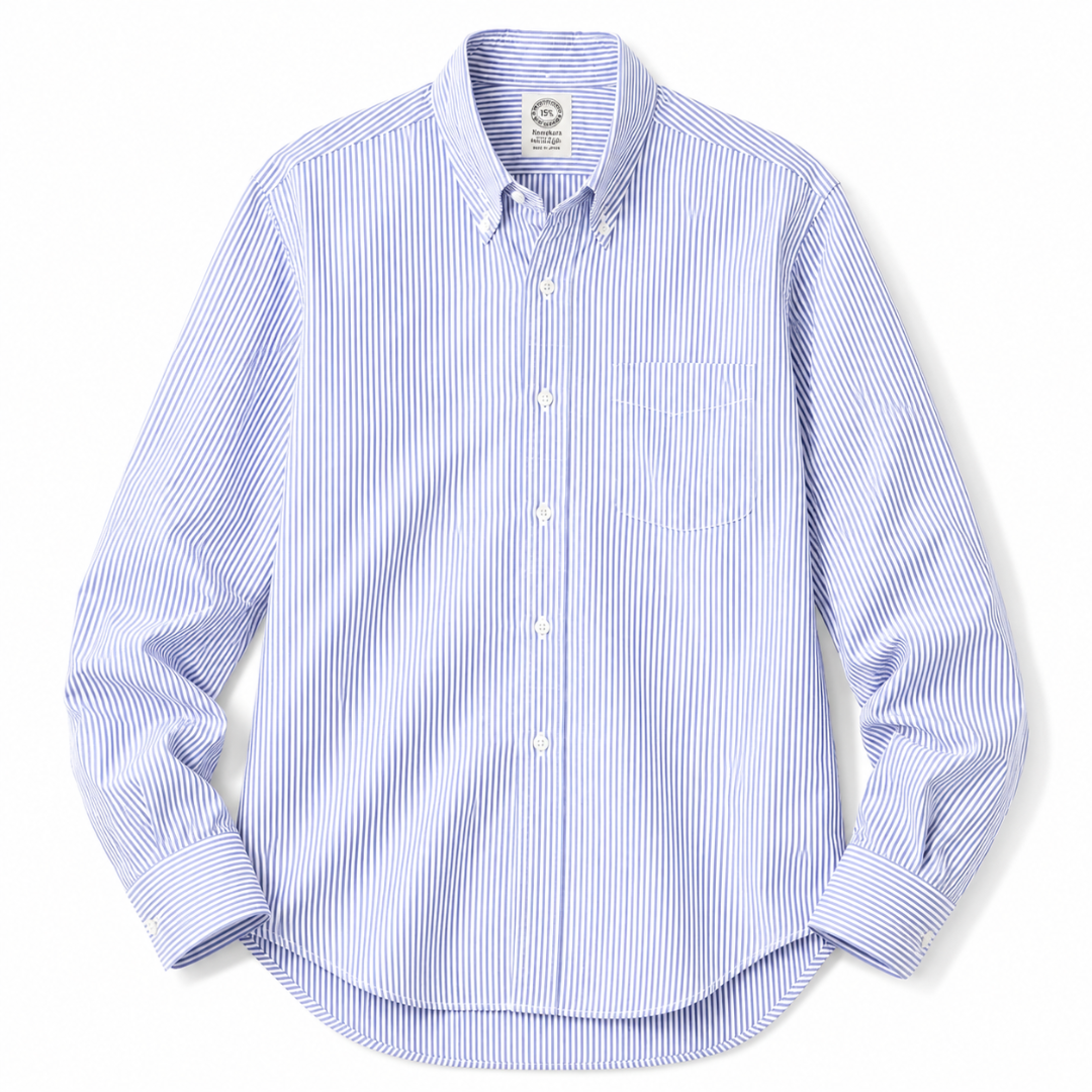 Kamakura Vintage IVY Button Down - Seersucker- Blue Stripe