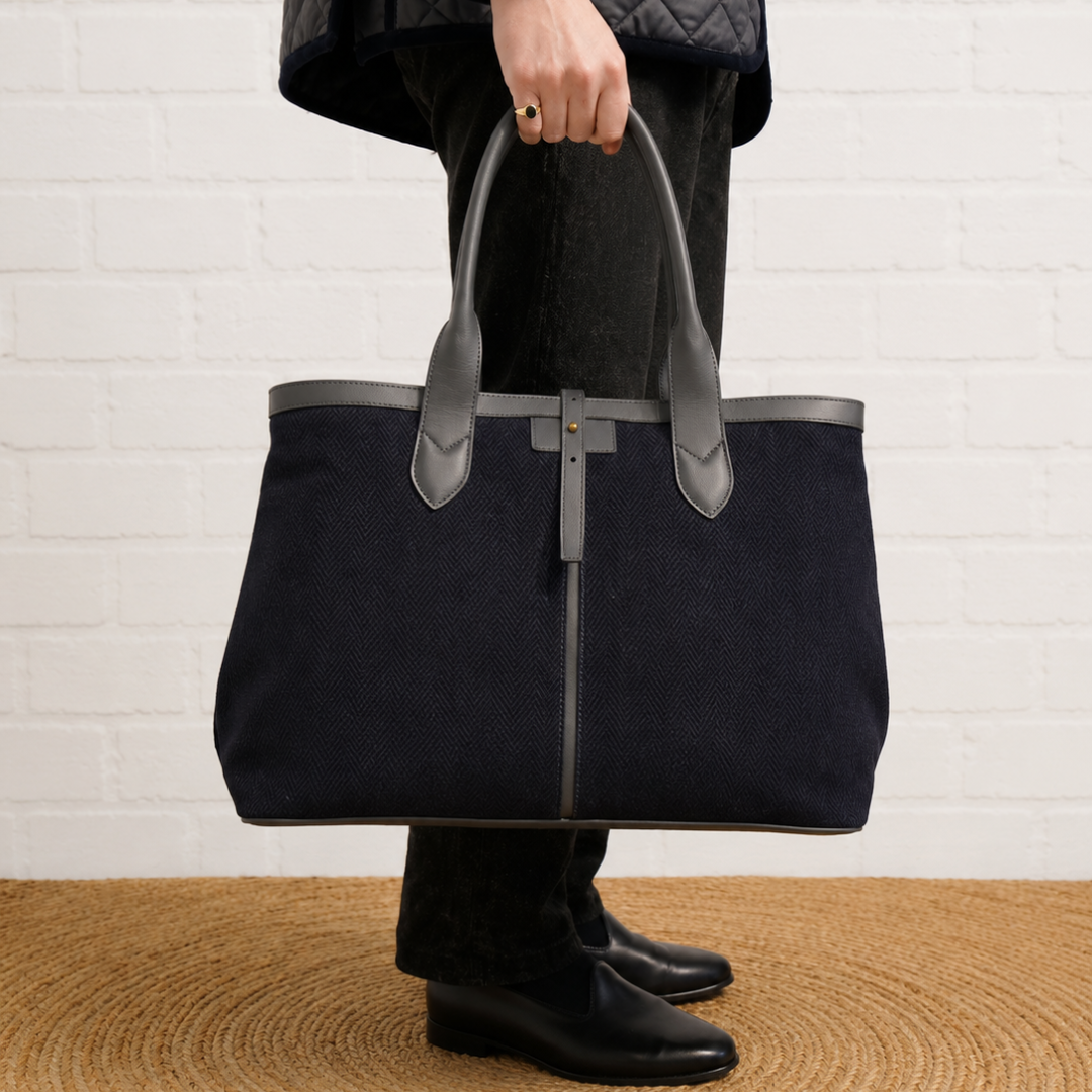 Navy Bag with Top Handle