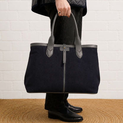 Navy Bag with Top Handle