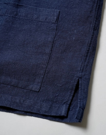 Kamakura Shonan Beach Shirt - Navy Extra Heavy Linen