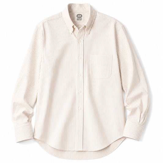 Kamakura Vintage IVY Button Down - Seersucker- Cream Stripe