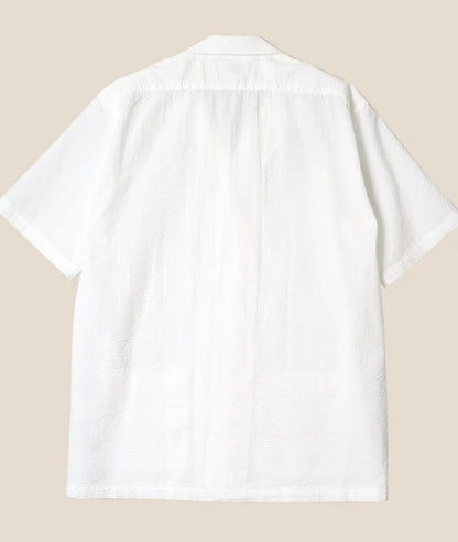 Kamakura Shonan Beach Shirt - White Seersucker
