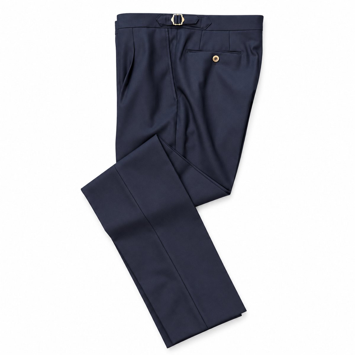 Single Pleat Cotton Trouser by Echizenya - Navy