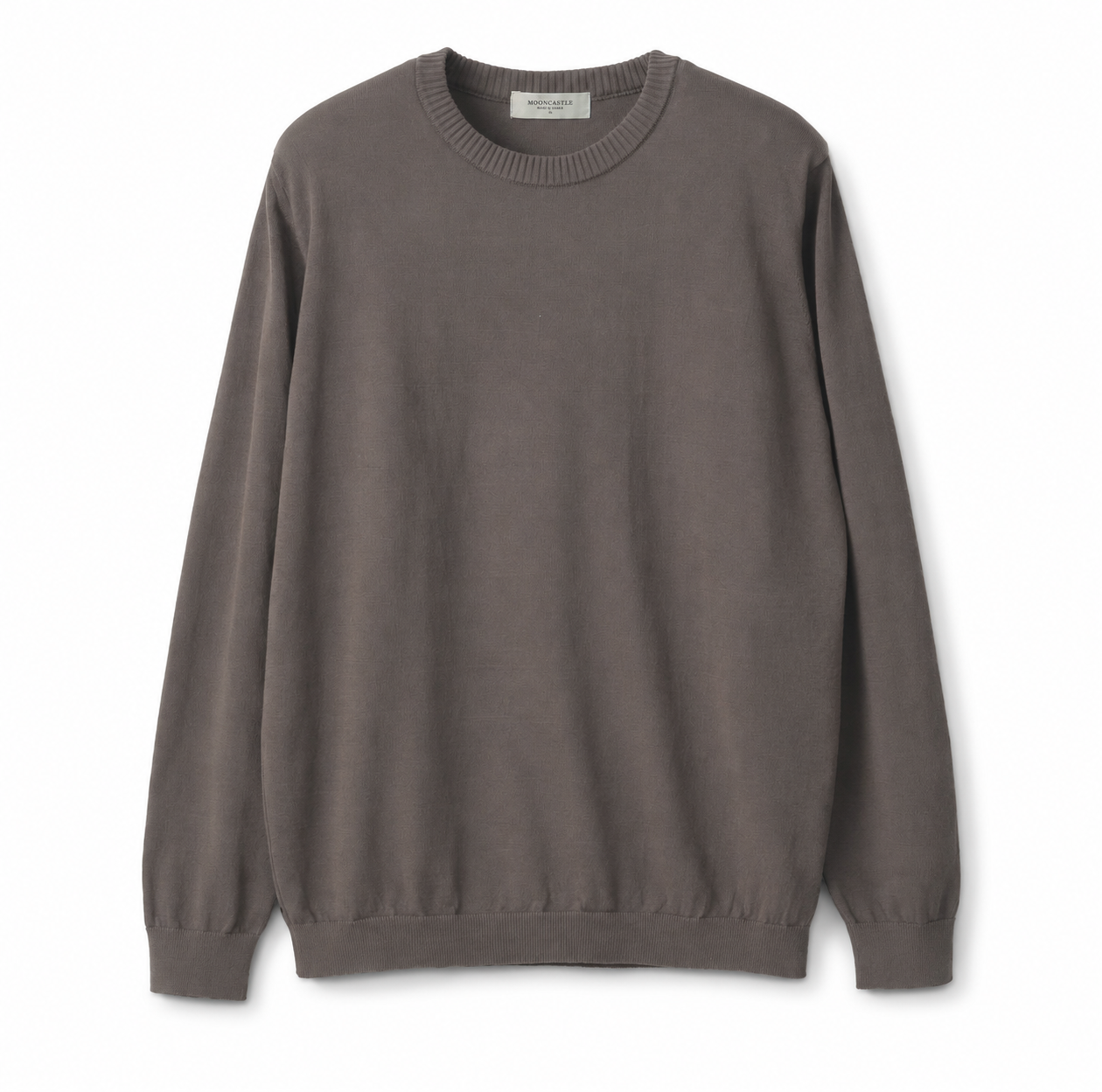 Mooncastle - Ice Cotton Crew Neck, Long Sleeve - Charcoal