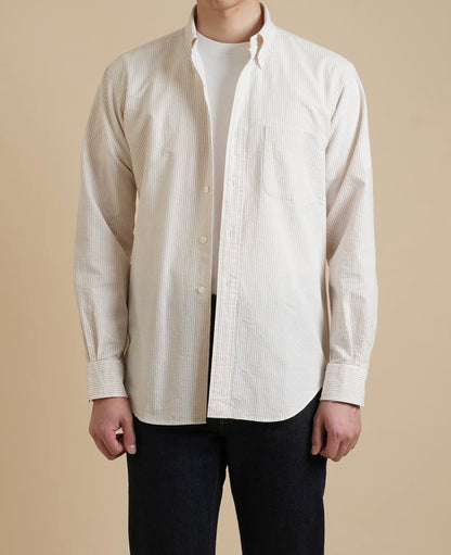 Kamakura Vintage IVY Button Down - Seersucker- Cream Stripe