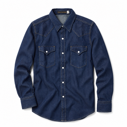 indigo denim shirt
