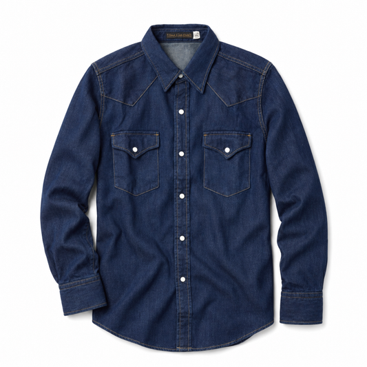 indigo denim shirt