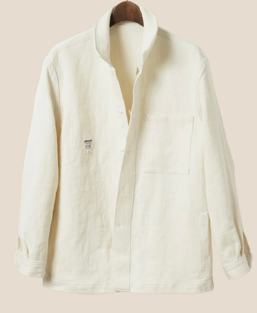 Kamakura - French Work Jacket Linen - Ivory | Kamakura | HANNAGANS