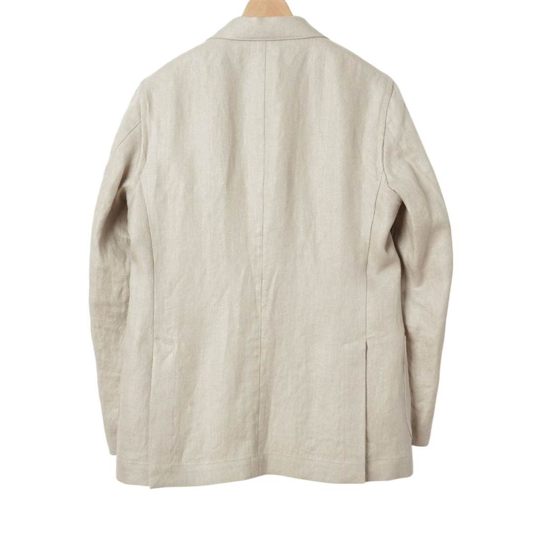 kamakura beige linen blazer back