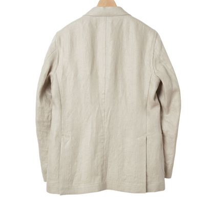 kamakura beige linen blazer back