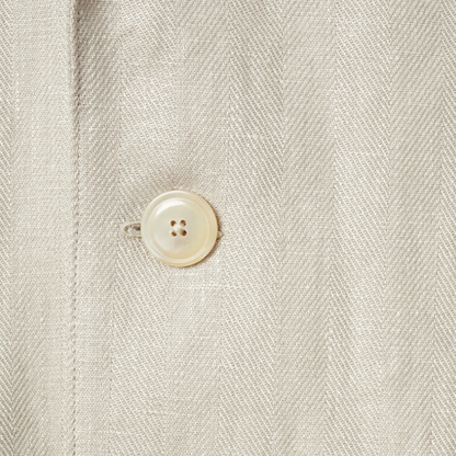 kamakura beige linen blazer button