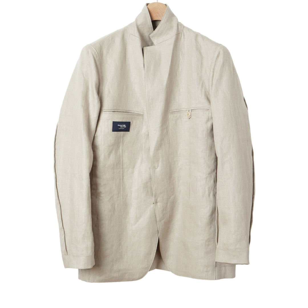 kamakura blazer beige linen inside out