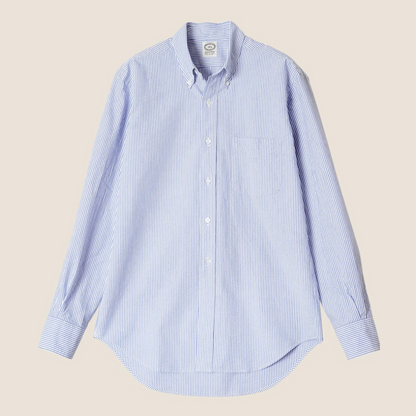 kamakura shirt blue seersucker