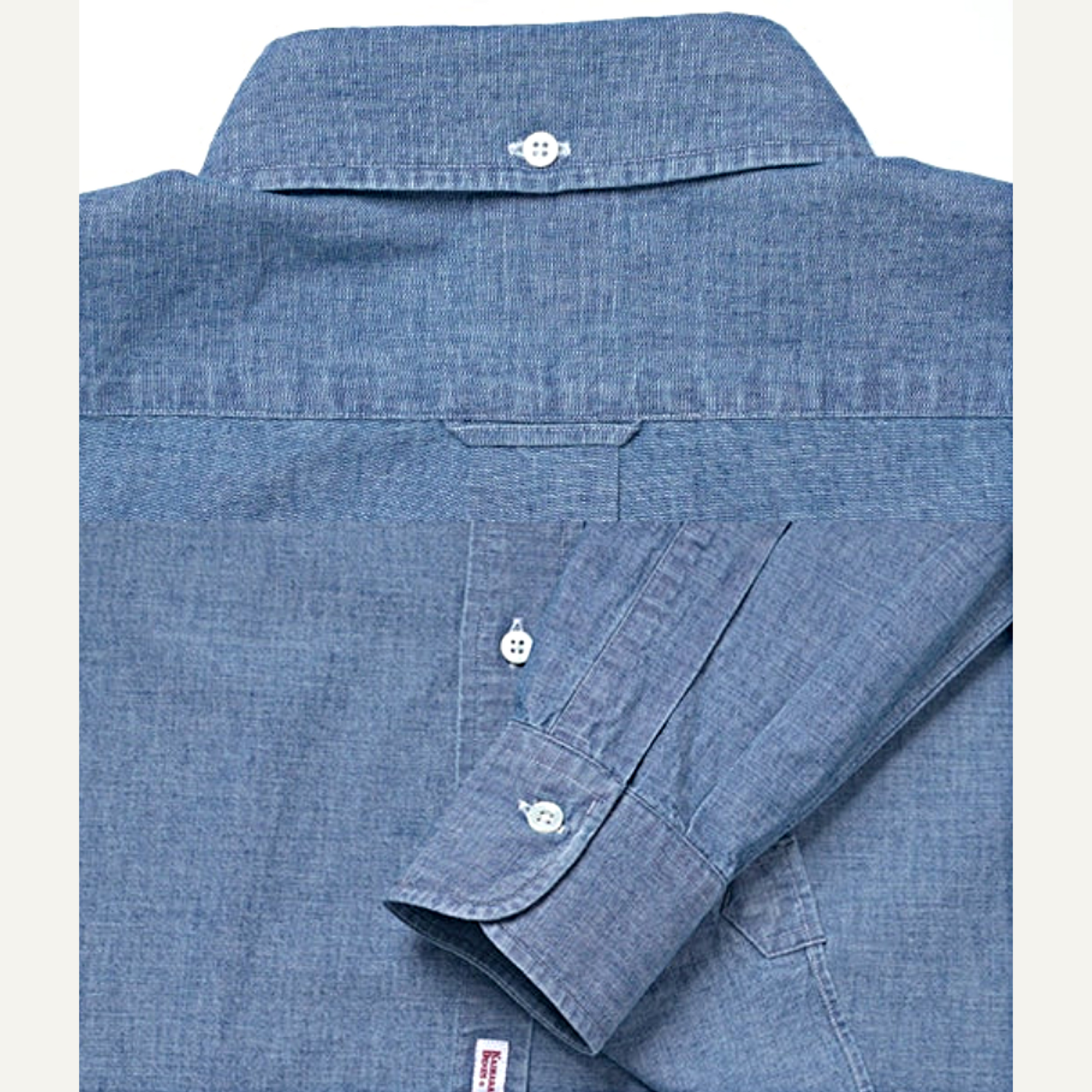 Kamakura shirts Japan chambray shirt detail
