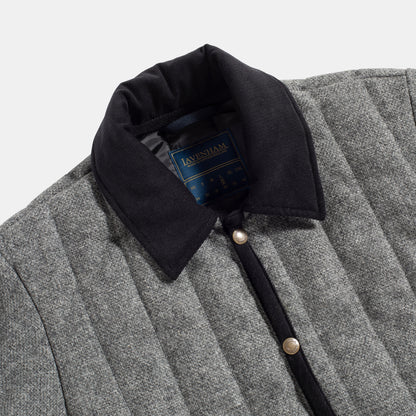 Lavenham - Raydon Jacket, Wool Grey Mix Collar detail