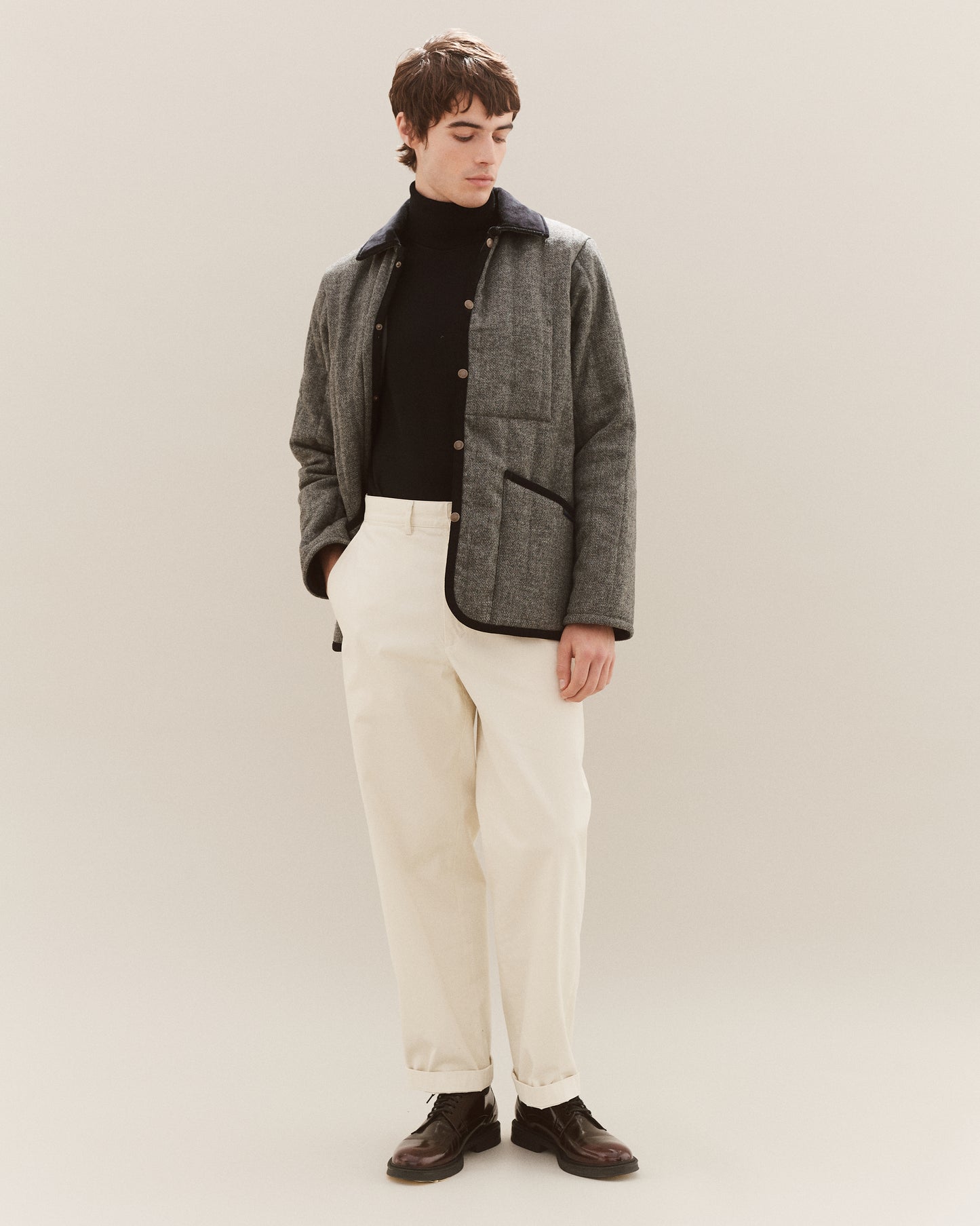 Lavenham - Raydon Jacket, Wool Grey Mix Front