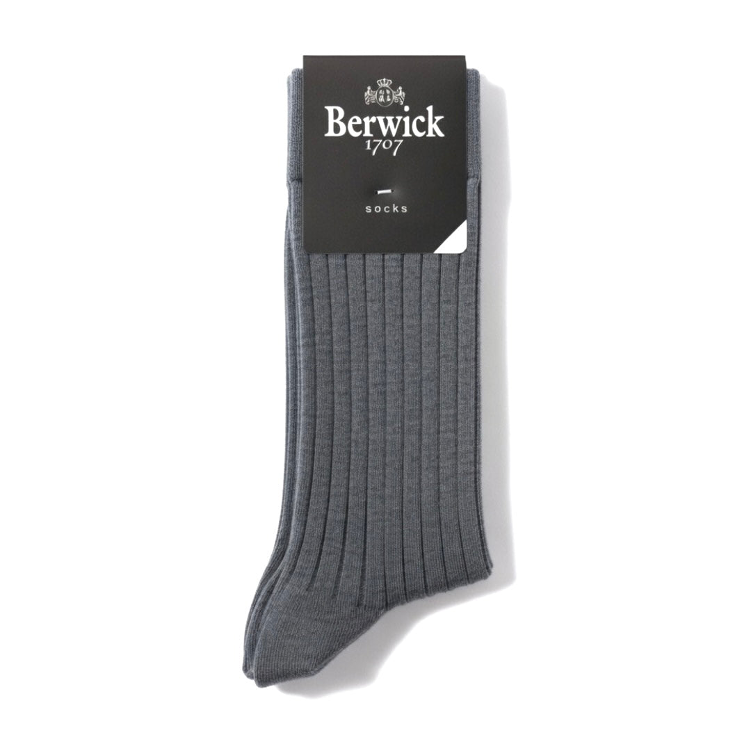 Berwick mid grey socks with a soft knit texture, casual and comfortable footwear for everyday wear.